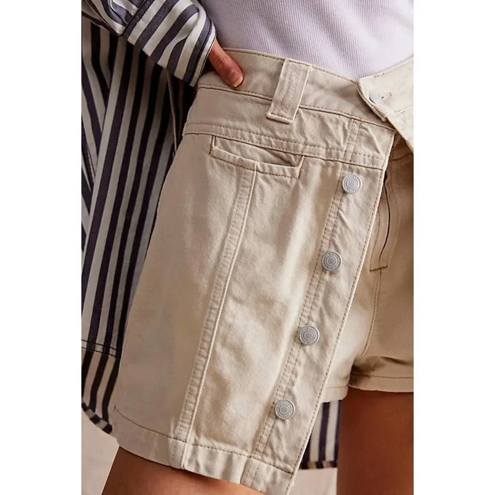 NEW FREE PEOPLE WE THE FREE ECRU MIDNIGHT SUN SKORT MINI SKIRT SZ 32